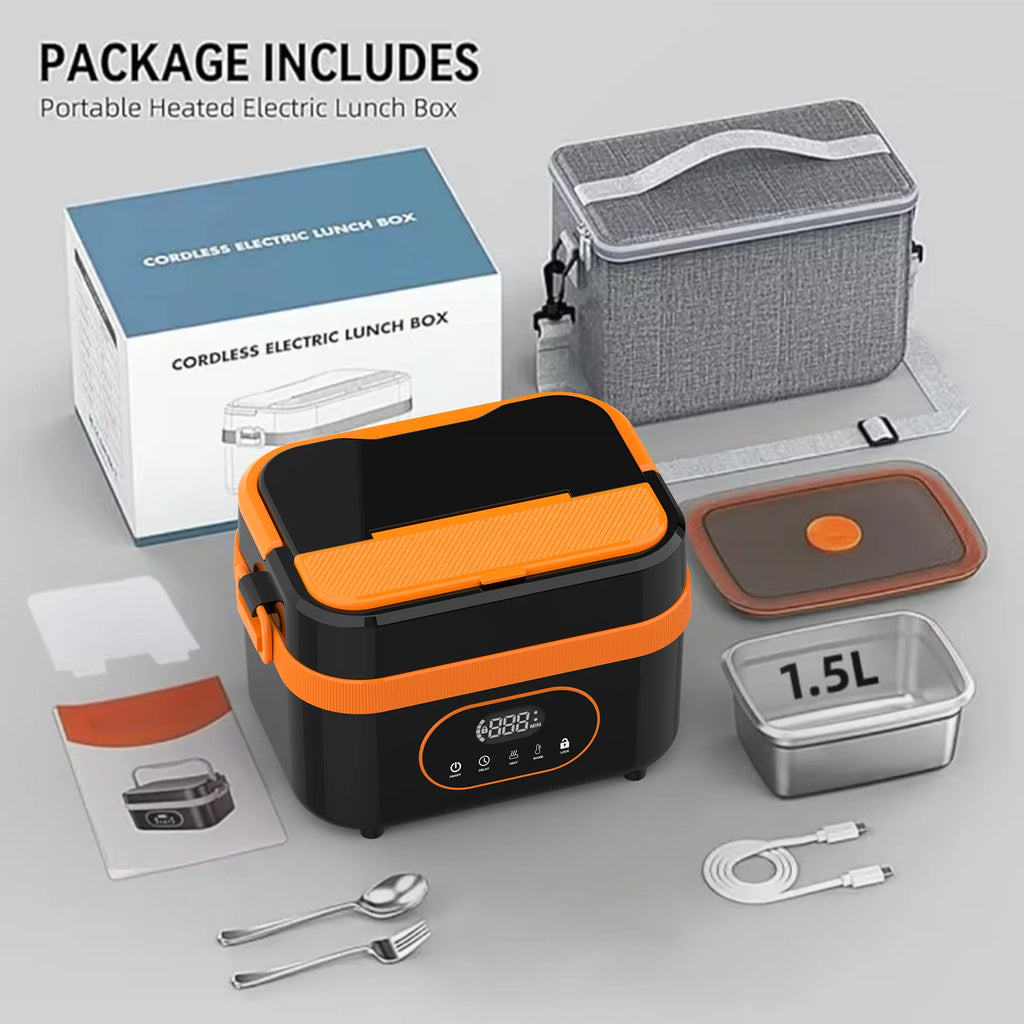 Gison Wireless Electric lunch box 1.5L Capacity 60W Smart Warm lunch box 18000mAh Battery Rechargeable Fast Heating lunch box
