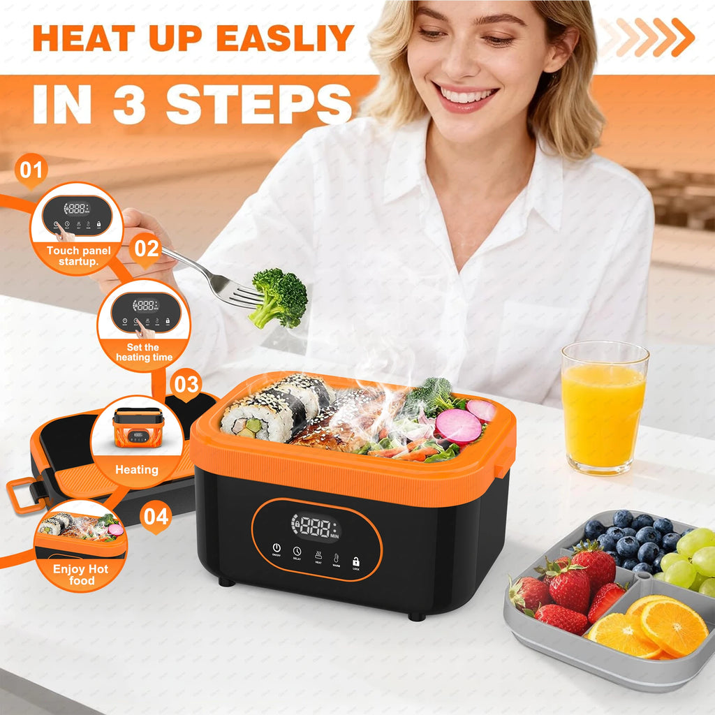 Gison Wireless Electric lunch box 1.5L Capacity 60W Smart Warm lunch box 18000mAh Battery Rechargeable Fast Heating lunch box